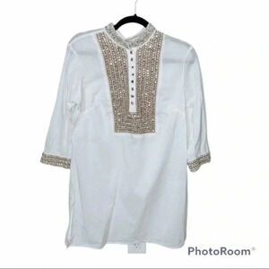 Chico’s beaded tunic cover up size 1 /8